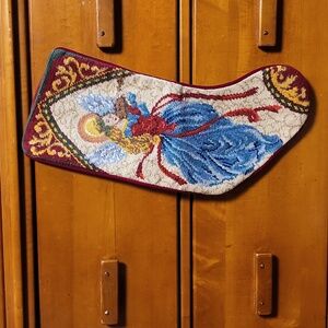 Large tapestried Christmas stocking angel